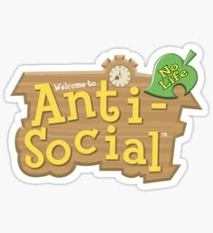 the logo for an anti - social event with a clock and green hat on it