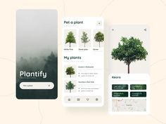 an iphone screen with the plantry app displayed on it, and another device displaying plants