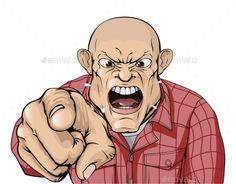 an angry man pointing his finger at the camera