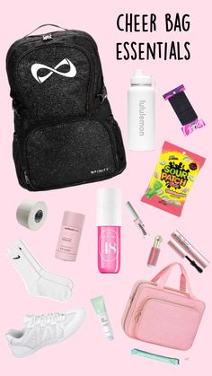 cheer bag essentials📣💖 Cheer Outfits, Practice Outfits, Sour Patch Kids, Cheer Team