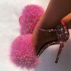 Aiertu Fashion Glitter Heels Designers Summer Shoes Women Stiletto Sandalen Open Toe Fluff Strappy Thin High Heels Fur Sandals Aiertu Summer Shoes Women, Glitter Stilettos, Pink Stilettos, Glitter Fashion, Fur Sandals, Catty Noir, Pink High Heels, Fur Shoes, Glitter Heels