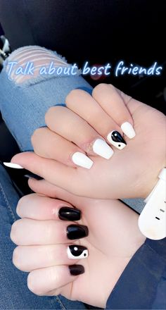 Best Friend Nails Ideas, Best Friend Nails, Bff Nails, Nails And Toes Matching, Friend Nails, Nails New Year, Matching Nails, Teen Nails, Nails Heart