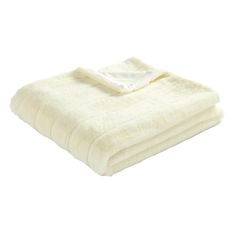 a white blanket folded on top of each other