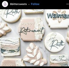 some decorated cookies with writing on them and flowers in the middle one is happy valentine's day