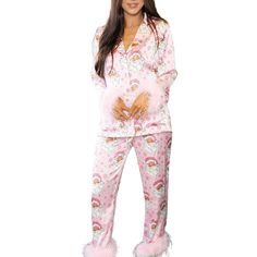 PRICES MAY VARY. Material: Christmas women pajamas sets are made by high quality polyester fiber to protect delicate skin. Womens Christmas pajamas set with feather trim, long sleeve button down sleepwear, Xmas pants set, pjs lounge set nightwear. Versatile Usages: Xmas holiday pajamas suit is suitable for home wearing. A good clothes set for sleeping, cosplay, photography, pajama party, slumber party, bridal, dorm rooms, fun family pajamas pictures. Birthday, Valentine's Day, Christmas, New Yea Women Christmas Pajamas, Holiday Loungewear, Womens Christmas Pajamas, Christmas Pajama Pants, Pyjamas Womens, Cute Christmas Shirts, Womens Christmas, Christmas Pajama Set, Pajamas Sets