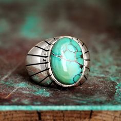 Men's ring with natural Turquoise stone. Made of solid sterling silver. Perfect as a unique gift or a special treat to yourself. **Each stone is unique, the buyer will get a random beautiful Turquoise from the current collection.** Metal: Solid sterling silver US Ring Size: Choose your size 10, 11, 12, 13 Width: 21mm Gemstone: Turquoise Gemstone Color: Turquoise ✈ Free Shipping (USPS) 🎁 Free Gift Box ↻ 60 Days Return ⌛ 24 Handling Time ** GET 15% OFF COUPON ** Visit 👉 boho-magic.com/join Join Black Tourmaline Jewelry, Survival Hacks, Silver Mens Ring, Big Stone Ring, Raw Stone Jewelry, Alternative Engagement Ring, Moonstone Ring Sterling Silver, Natural Turquoise Stone, Rose Quartz Jewelry