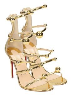 Christian Louboutin - Christian Louboutin Atonana Gold Specchio Leather Sandals - gold, Women's Sandals | Italist Designer High Heels, Stunning Shoes, Stuart Weitzman Shoes, Crazy Shoes, Trendy Shoes, Christian Louboutin Shoes, Steve Madden Shoes, Beautiful Shoes, High Heel Sandals