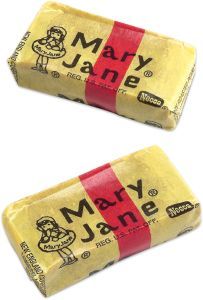 mary jane bar soap on white background with clippings to the front and back