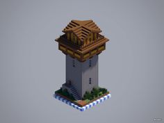 a small tower with a roof made out of lego blocks