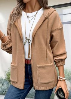 Color:Light Coffee;Size:S;Size:M;Size:L;Size:XL;Size:XXL;Package Contents:1 X Hoodie;Occasion:Other;Style:Casual; Plush Hoodie, Stylish Tops For Women, Coffee Sizes, Trendy Tops For Women, Trendy Fashion Tops, Trendy Tops, Fashion Tops, Long Sleeve Hoodie, Color Light