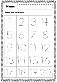 trace the numbers worksheet for children to practice handwriting and number recognition with this printable