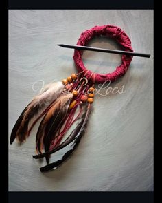 10cm diameter dreadlock ring  Perfect for half head up do styles for locs to keep your hair out of your face ️ Wooden ring with deep red macrame design, beads and feathers 🪶 Styles For Locs, Up Do Styles, Red Dreads, Dread Hair, Ren Fest, Dread Hairstyles, Wooden Ring, Macrame Design, Wooden Rings