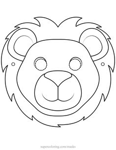 a lion's head with eyes drawn in the shape of a face, on a white