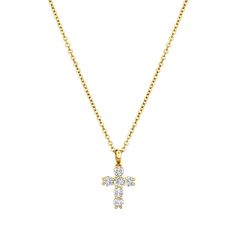 This Pave Diamond Cross Necklace by Anita Ko is the perfect dainty motif necklace! Elegant Pendant Cross Necklace With Adjustable Chain, Elegant Cross Pendant Necklace With Clavicle Chain, Elegant Pendant Cross Necklace With Clavicle Chain, Elegant Necklace With Clavicle Chain And Cross Pendant, Classic Cross Clavicle Chain Necklace, Classic Cross Pendant Clavicle Necklace, Classic Clavicle Chain Necklace With Cross Pendant, Elegant Charm Necklace With Cross Pendant And Delicate Chain, Formal Clavicle Chain Necklace With Cross Pendant