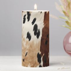 a candle that is sitting on a table