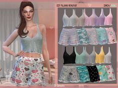 Sims 4 Cc Clothes Sleepwear, The Sims Source, Clothes Sleep, Ts4 Clothes, Pijamas Women, Die Sims 4, 17 Birthday, Sims Free Play