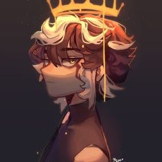 a drawing of a person with a crown on their head