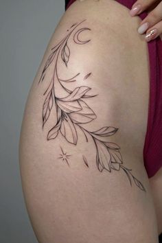 Lower Side Hip Tattoos Women, Floral Hip Tattoo, Flower Hip Tattoos, Side Hip Tattoos, Wrap Around Tattoo, Floral Thigh Tattoos, Flower Tattoo Ideas, Hip Thigh Tattoos, Waist Tattoos