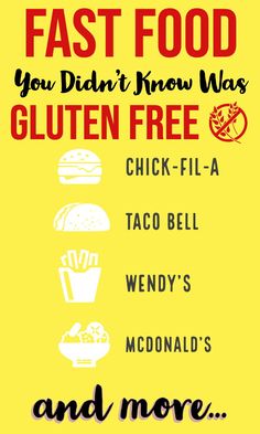 an advertisement for fast food with the words gluten free