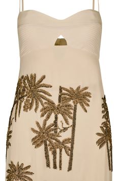 Styling Notes: This exquisite dress features a delicate cutout at the front and showcases the classic JO palm tree in stunning green embroidery, making it a true work of art. The open-neck design allows you to enhance your look with long earrings from the collection, adding a touch of flair to your ensemble. It's perfect for special occasions, showcasing Johanna Ortiz's signature design aesthetic. Size and Fit: Designed for a slim fit. True to size, please consult our size chart for reference. P Joanna Ortiz, Johanna Ortiz Dresses, Palm Tree Dress, Egyptian Pattern, Jungle Dress, Dresses Vacation, Palm Dress, Fancy Clothes, Green Embroidery