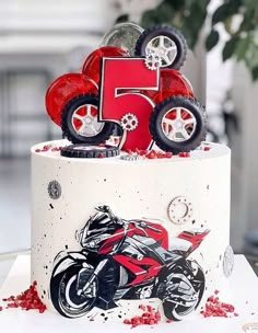 Motorcycle Birthday, Baby Boy Birthday Cake