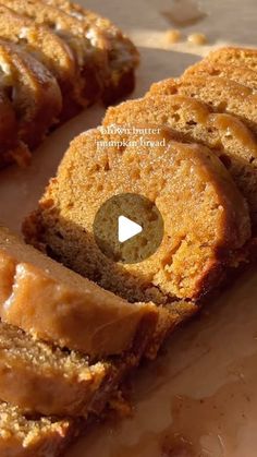 sliced loaf of banana bread on top of a cutting board