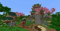 Minecraft Monastery, Minecraft Rose, Japan Minecraft, Japanese Minecraft Builds, House Motivation, Minecraft Japanese, Castle Ideas, Cute Minecraft Houses