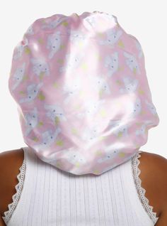 Cinnamoroll Pink Satin Bonnet | Hot Topic Right Arrow Icon, Silk Bonnet, Satin Bonnet, Hoodie Girl, Pink Satin, Show Off, Hot Topic, Kids Hairstyles, Elastic Band