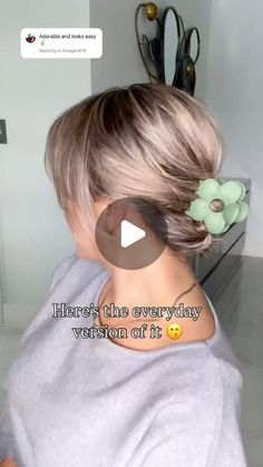 Ekaterina Guerra | Short Hairstyles + Makeup on Instagram: "#hairstyleoftheday #shorthairstyles #shorthairlove #clawcliphairstyle #peinadofacil #simplehairstyle" Angled Bobs, Hair Buns, Hair Tips, Love Hair, Short Hairstyles, Hair Updos, Diy Hairstyles, Up Hairstyles