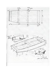 a drawing of a boat with plans for it