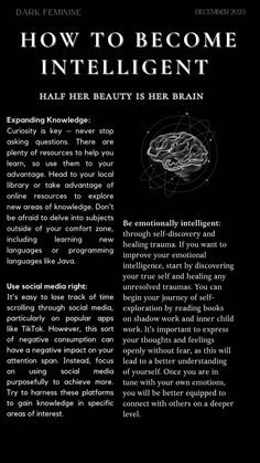 an article about how to become intelligent with the text in black and white above it