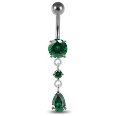 PRICES MAY VARY. Dark Green Round with Teardrop CZ Stone Dangling Sterling Silver Belly Button Ring Piercing Jewelry. Made from 925 Sterling Silver with Cubic Zirconia Gemstone and 316L Surgical Steel , this belly bar is the perfect piercing to wear everyday, a comfortable fit that will help give you that extra sparkle daily Elegant Craftsmanship - All of our Belly Piercings have been made from high quality hypoallergenic materials. This Belly Ring has beendesigned so that it is easy to put in a Bellybutton Piercings, Belly Button Piercing Jewelry, Belly Piercing Jewelry, Belly Button Jewelry, Body Jewelry Piercing, Purple Dark, Black Rainbow, Belly Button Ring, Navel Rings