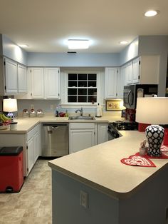 the kitchen is clean and ready for us to use in its new owner's home