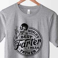 Are you looking for the perfect gift for the best guy in your life? Look no further! This hilarious tee is great for the man with a great sense of humor, or just the dad who is living his best life. Made with 100% pre-shrunk cotton, our t-shirts are not only comfortable but also durable. Available in black, gray, and white, you can choose the color that best suits your style. Our high-quality, soft flex vinyl ensures that the graphic print on this tee will stay sharp and vivid, without fading or Father's Day Fan Merchandise Crew Neck T-shirt, Father's Day Fan Merchandise T-shirt With Crew Neck, Cotton T-shirt For Father's Day, Father's Day Cotton Slogan T-shirt, Father's Day Cotton T-shirt With Slogan, Father's Day Graphic Print Crew Neck Shirt, Father's Day T-shirt With Funny Print In Relaxed Fit, Father's Day Novelty Short Sleeve T-shirt, Father's Day Graphic Tee Shirt With Text Print