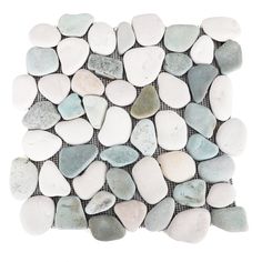 white and grey rocks are arranged in a square pattern