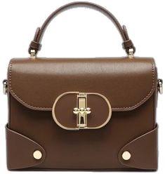 Brown Top Handle Bag With Metal Hardware, Brown Rectangular Bags With Metal Hardware, Brown Rectangular Bag With Metal Hardware, Gold Crossbody Bag With Hasp Closure, Rectangular Brown Bag With Metal Hardware, Gold Top Handle Satchel With Hasp Closure, Brown Crossbody Bag With Metal Hardware, Handbags Black, Genuine Leather Handbags