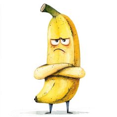 Banana Png, Banana Cartoon, Angry Cartoon, Funny Banana, Cartoon Banana, Fruit Png, Fruits Decoration, Fruit Clipart, Fruit Cartoon