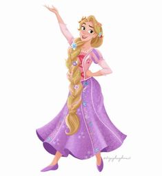 the princess from tangled hair is dancing