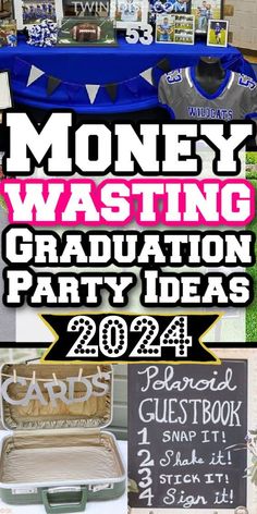 a collage of photos with the words money washing graduation party ideas