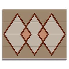 an image of three diamonds in the middle of a tile wall with brown lines on it