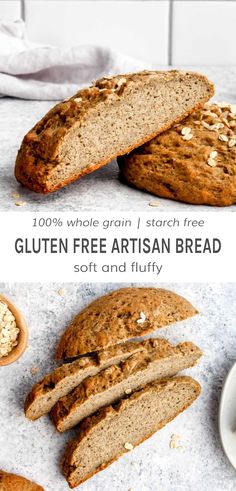 gluten free artisan bread cut into slices and placed on a counter top