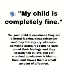 a poster with an image of a child's head and the words my child is completely fine