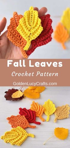 fall leaves crochet pattern with text overlay