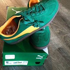 Brand New Puma Palermo Green/Orange Puma Palermo, Shoes Puma, Puma Shoes, Pumas Shoes, Green Orange, Palermo, Green And Orange, Big Kids, Kids Boys