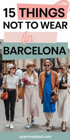 Group of fashionable people walking in Barcelona, dressed in various stylish outfits. Packing Essentials List, Spain Itinerary