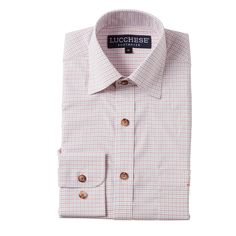 Named for the Texas city where Lucchese originated, this refined cotton shirt features a hidden button-down collar, open single-patch pocket with pen slot and a cowboy yoke in back for understated Western flair. A subtle, embroidered mirrored-L emblem on the left pocket and lower placket adds interest. Classic cowboy fit. Fitted Button-up Dress Shirt With Pockets, Fitted Business Shirt With Pockets, Fitted Office Shirt With Pockets, Classic Fitted Tops With Welt Pockets, Fitted Shirt With Pockets And Spread Collar, Classic Fitted Shirt With Welt Pockets, Semi-formal Fitted Shirt With Pockets, Fitted Button-up Dress Shirt With Welt Pockets, Fitted Collared Top With Welt Pockets