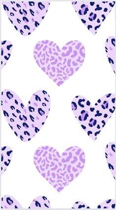 purple leopard print hearts on a white background