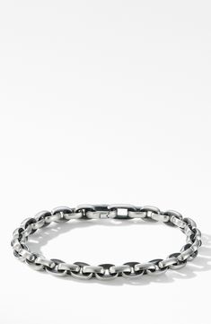 Sterling silver. Clasp closure. Bracelet, 7mm. Imported. Style Name:David Yurman Streamline Chain Bracelet. Style Number: 5965116. Available in stores. Latest Bracelets, David Yurman Bracelet, Bracelet In Silver, Bracelet Style, Id Bracelets, Silver Chain Bracelet, Bracelet Black, Mens Jewelry Bracelet, David Yurman