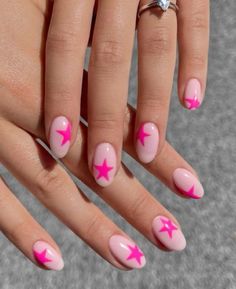 Simple Gel Nails, Summery Nails, Cute Gel Nails, Star Nails, Oval Nails, Minimalist Nails, Dream Nails, Fire Nails