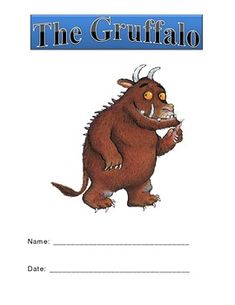 the grufflo book cover with an animal on it's back side